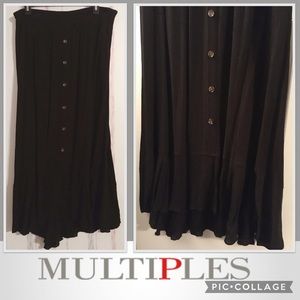 MULTIPLES Black Midi/Maxi Skirt